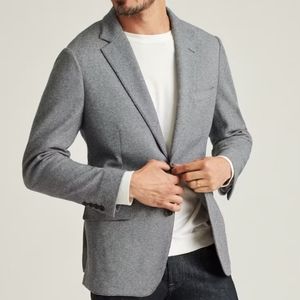 BONOBOS Jetsetter Italian Knit Blazer, Size S, Slim fit, Light Grey,Retail $350